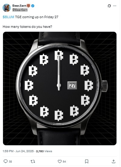 BLUM TGE Date - X post