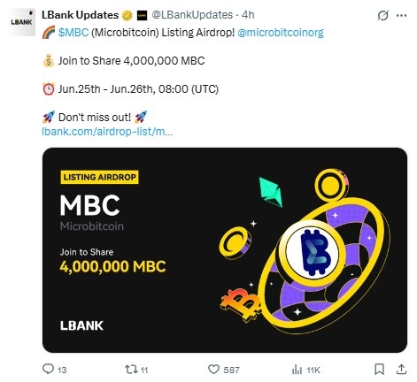 MBC (Microbitcoin) Listing on LBank, जानें तारीख