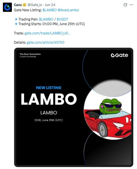 LAMBO Listing on Gate.io Today, क्रिप्टो का नया Meme KING