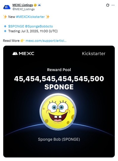 Sponge Pre Listing on Mexc, जीतें लाखों SPONGE रिवॉर्ड