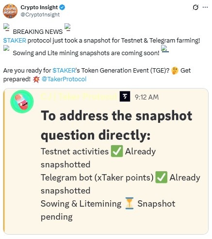 TAKER Token Generation Event (TGE) के लिए क्या आप तैयार हैं
