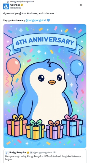 Pudgy Penguins 4th Anniversary, कम्युनिटी के लिए बनी स्पेशल