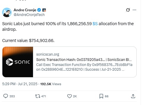 Sonic Labs Airdrop