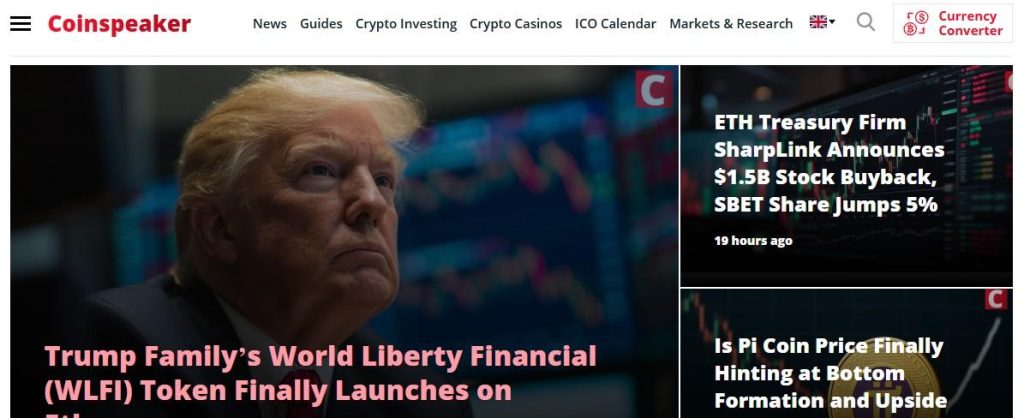Coinspeaker- Best Crypto News Aggregator