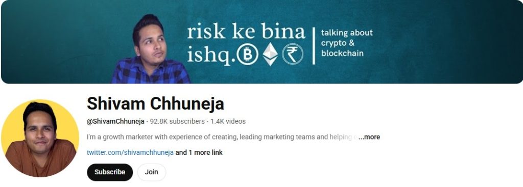 Shivam Chhuneja- Best Crypto Influencer 
