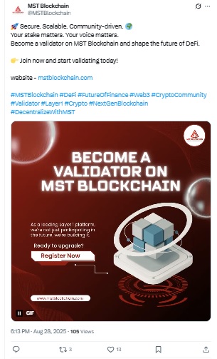 MST Blockchain Validator - MST Blockchain X Post