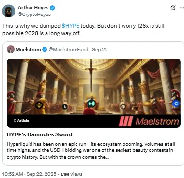 Arthur Hayes about Hyperliquid and HYPE Token