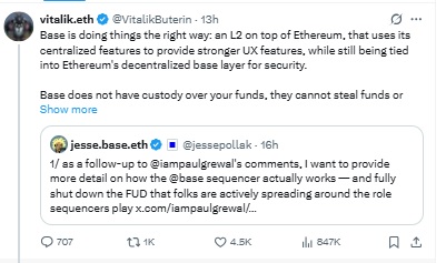 Base - Vitalik Buterin X Post