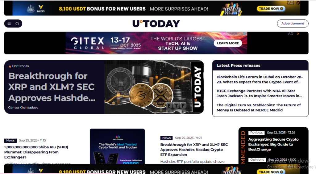 Best Crypto News Websites U.TODAY