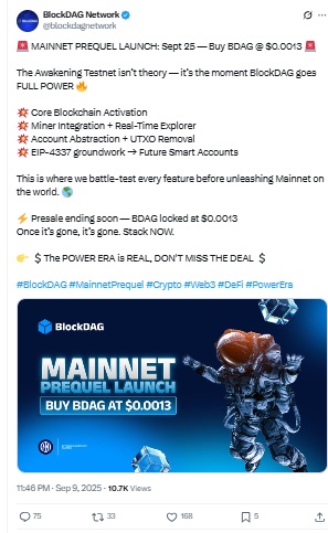BlockDAG Mainnet Prequel Launch Date - BlockDAG X Post
