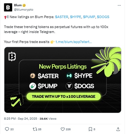 Blum Perps Feature - Blum X Post