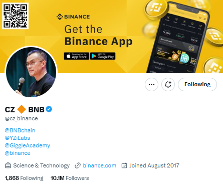 Binance Founder 