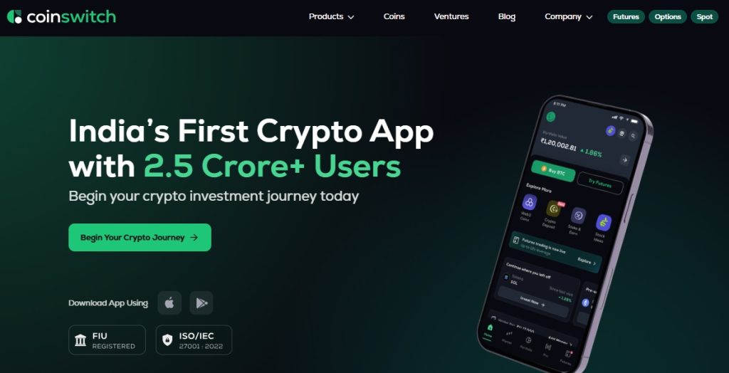 CoinSwitch बना भारत का पहला 2.5 करोड़ यूजर्स वाला क्रिप्टो प्लेटफॉर्म