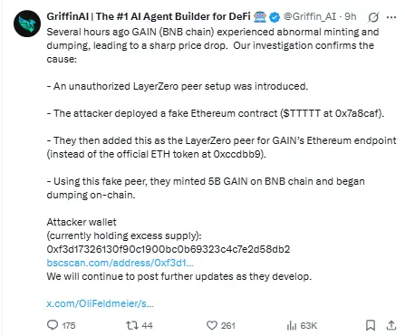 Griffin AI Crypto Hack, GAIN ट्रेडिंग और Airdrop पर रोक