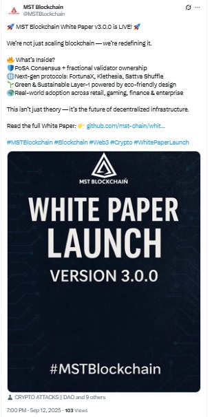 MST Blockchain White Paper - MST Blockchain X Post