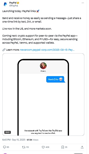 PayPal P2P Payments - PayPal X Post