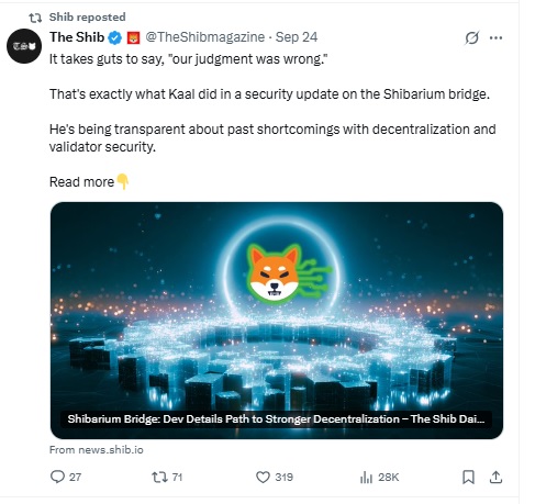 Shibarium Bridge Security Update - The Shib