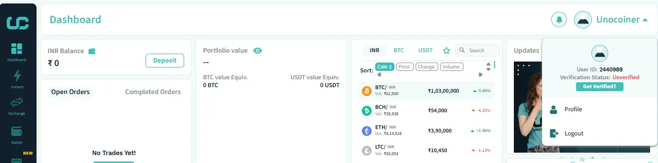Unocoin Account Verification