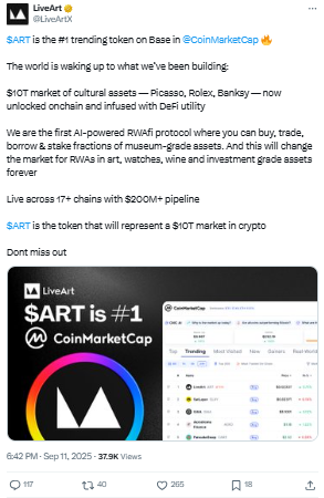 LiveArt No.1 on CoinMarketCap, जानिए क्या है सच्चाई