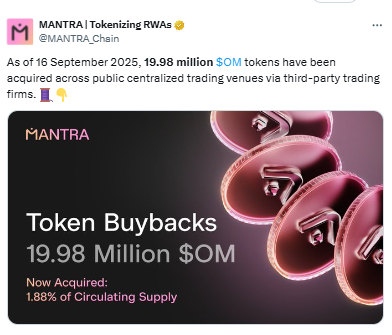 MANTRA Buyback Program के साथ हुआ MANTRA OM Dashboard Live