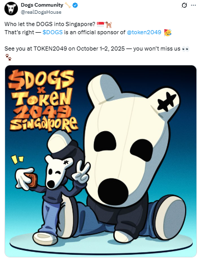 $DOGS TOKEN2049 Singapore का Official Sponsor बना
