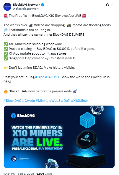 BlockDAGX10 Miner Live