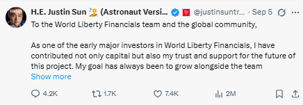 TRON Founder ने World Liberty Financial पर लगाए आरोप, जानिए क्यों