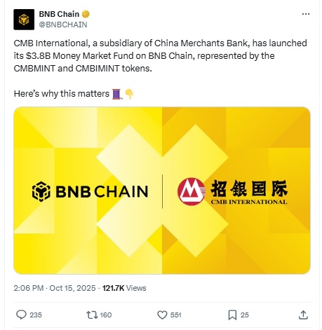 BNB Chain X Post - Money Market Fund
