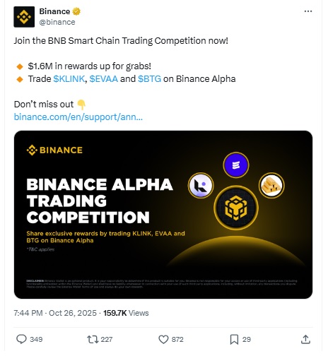 BNB Smart Chain Trading Competition Launch
