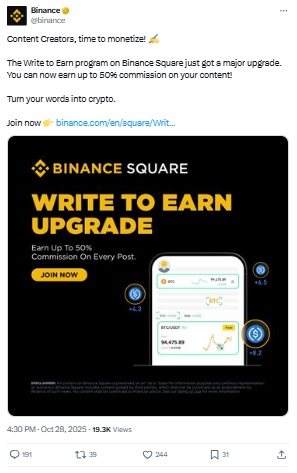 Binance Write to Earn Program