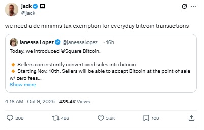 Bitcoin Payment Solution - Jack Dorsey X Post