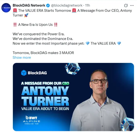 Blockdag Official Announcement for value era