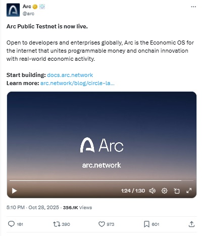 Circle Arc Testnet - X Post