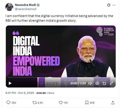 CoinDCX Founder on PM Modi X Post