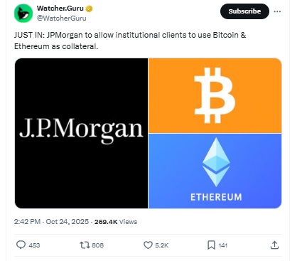 JPMorgan - Watcher Guru X Post