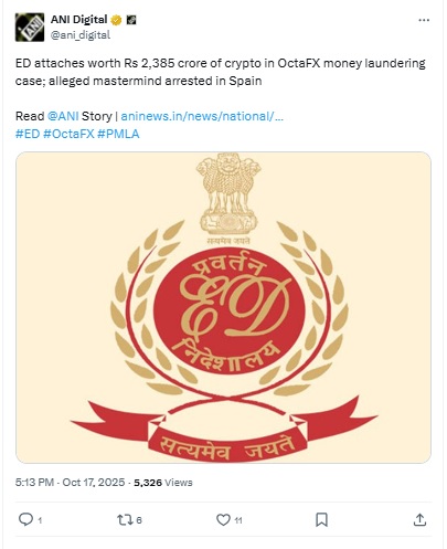 OctaFX Ponzi Scam - ANI X Post