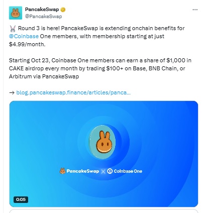PancakeSwap $1,000 CAKE Airdrop
