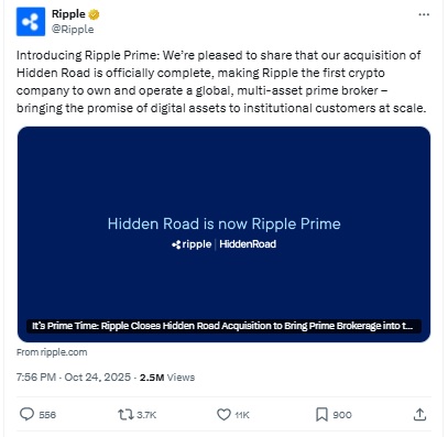 Ripple Prime X Post
