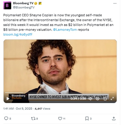 Youngest Self-Made Billionaire - Bloomberg TV X Post