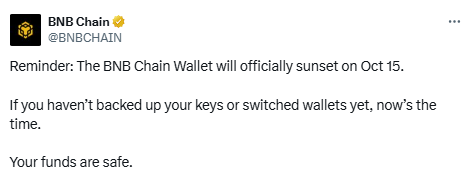 BNB Chain Wallet Sunset, कहीं आपके टोकन अनसेफ तो नहीं, जल्द बचाएं 