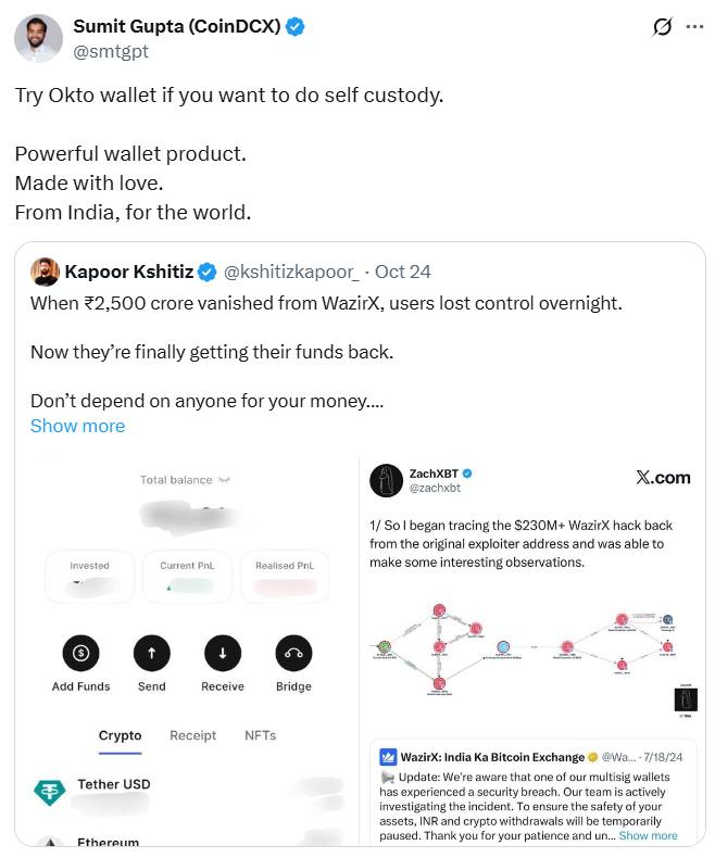 WazirX News, अब क्रिप्टो फंड्स पर Okto Wallet की सिक्योरिटी