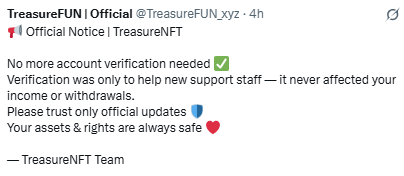 Treasure NFT ने आसान बनाए विड्रॉल, Account Verification हुआ बंद