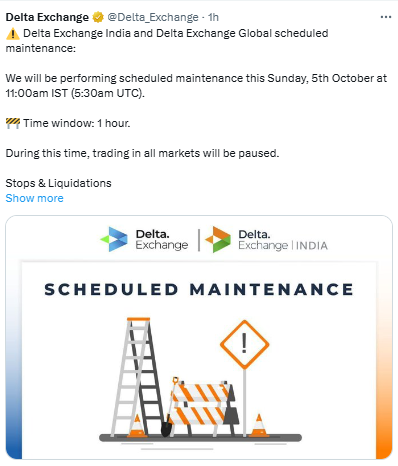 Delta Exchange Scheduled Maintenance, ट्रेडिंग रहेगी बंद