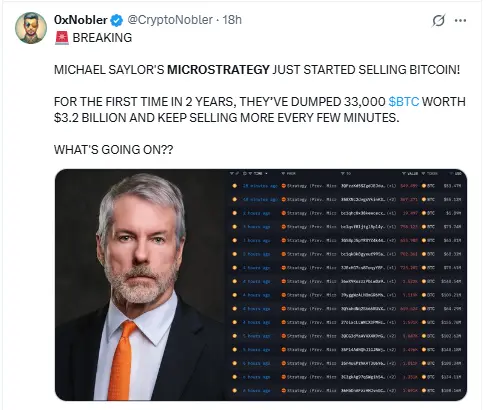 Microstrategy bitcoin selling is fake