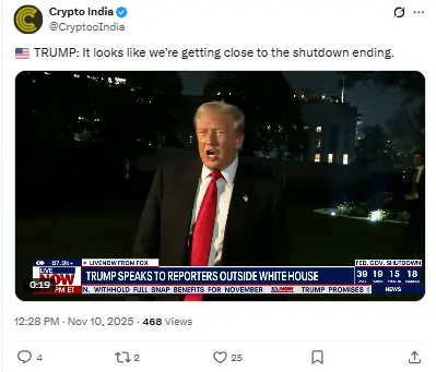 US Shutdown End Nears