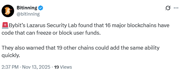 Bybit Lazarus Lab की जांच में 16 Blockchains Fund-Freezing केस उजागर