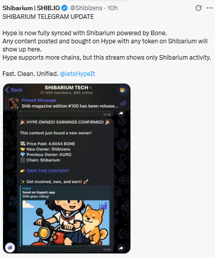 Hype की Shibarium के साथ फुल इंटीग्रेशन अपडेट, अब सब कुछ एक जगह