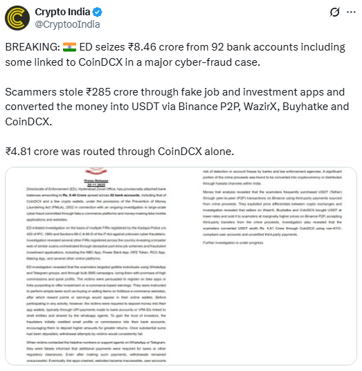 देश को हिलाने वाला बड़ा Cyber Fraud, करोड़ों रुपये USDT में बदले गए 
