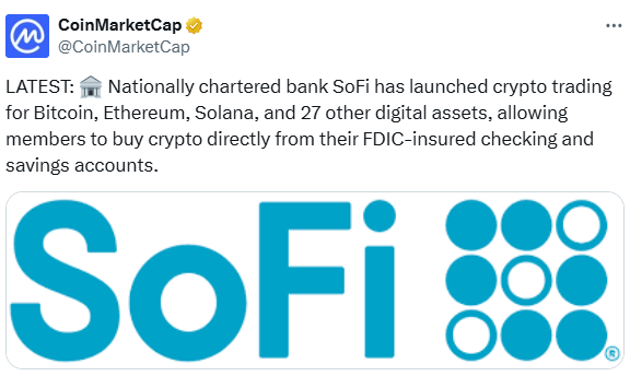 SoFi Bank Launch हुआ, अब Bitcoin और Ethereum खरीदना हुआ आसान